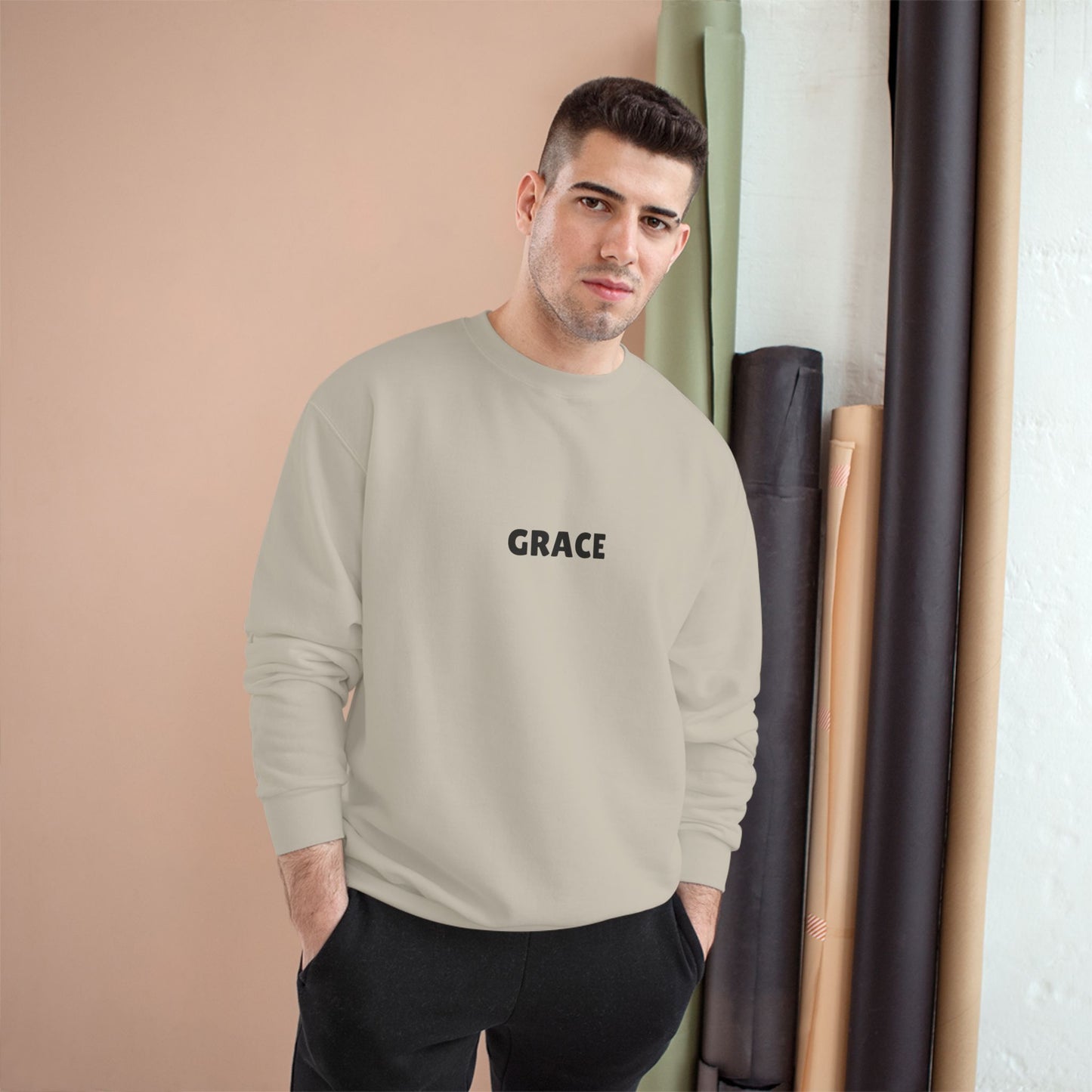 Grace Champion Sweatshirt, Inspirational Sweatshirt, Christian Apparel, Religious Gift, Faith-Based Clothing, Cozy Scripture Sweatshirt