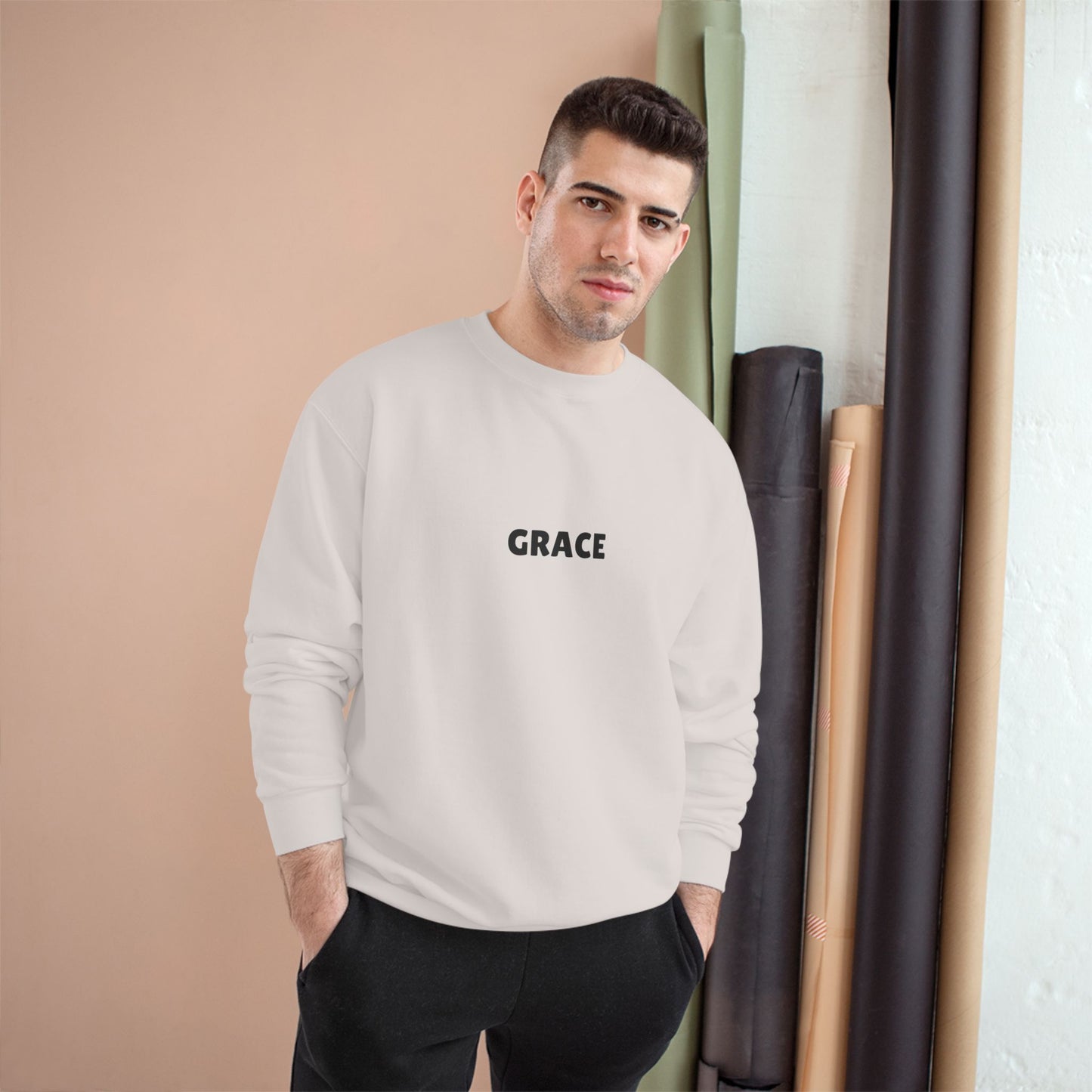 Grace Champion Sweatshirt, Inspirational Sweatshirt, Christian Apparel, Religious Gift, Faith-Based Clothing, Cozy Scripture Sweatshirt
